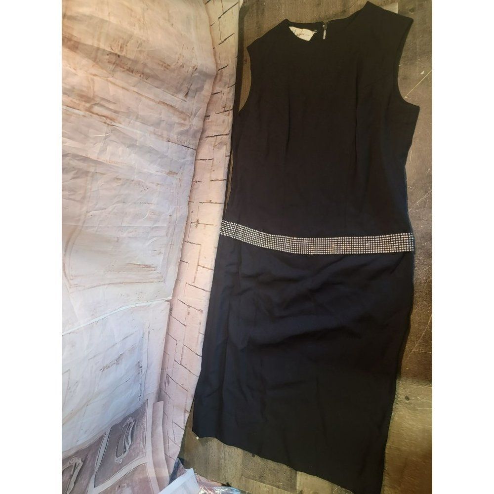 Madeleine New York 14 black dress‎ women's studded waist
